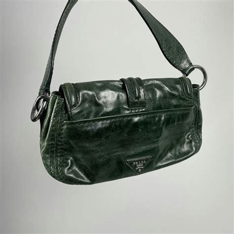 prada silver mini bag|prada vintage leather shoulder bag.